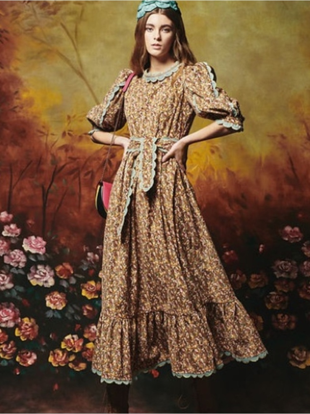 CeliaB Alamo Dress Floral Print Brown Size S
